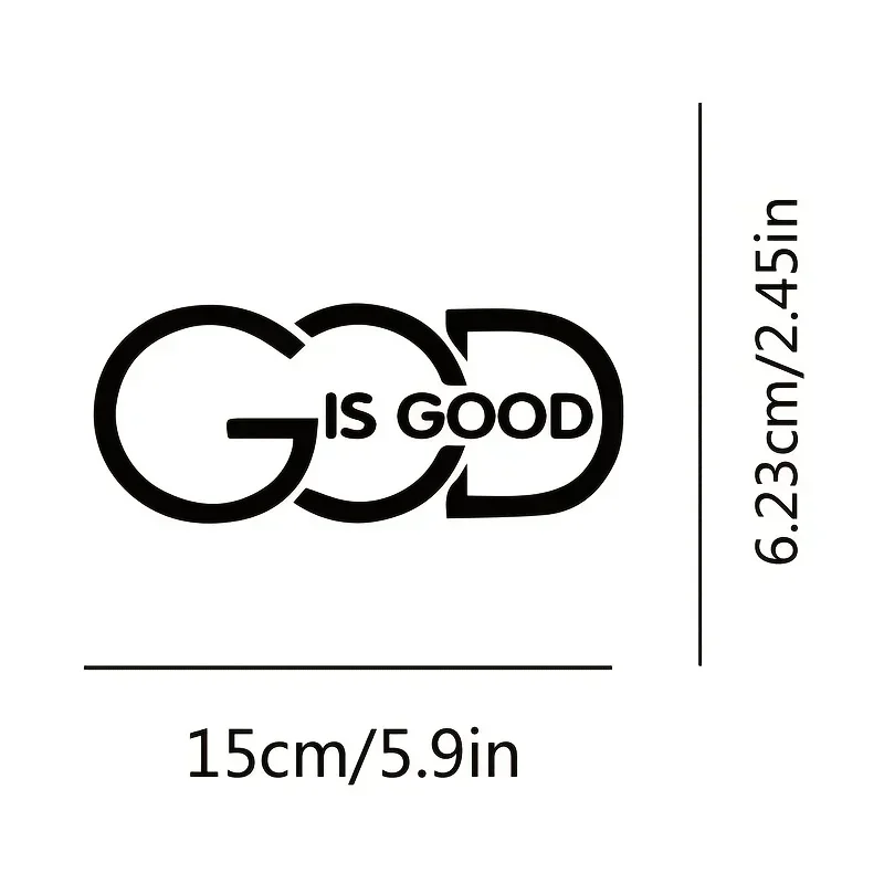 1PC "God Is Good" Sticker for Car & Motorcycle, Inspirational Text Design Decal for Vehicle Styling & Customization
