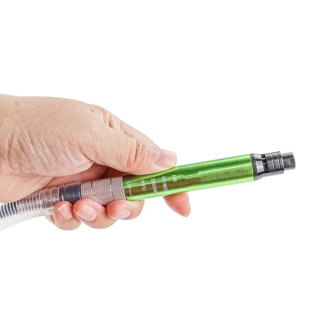 Pneumatic Die Grinder Pen Kit 3mm Collet Rotary Tool with Grinding Bits for Light Duty Carving Polishing Tasks
