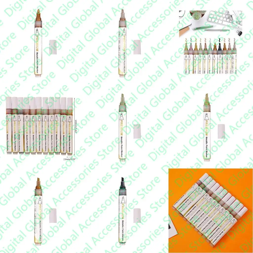

Metallic Waterproof Permanent Marker Pens DIY Epoxy Resin Mold Color Drawing Student Supplies Craft Marker Pen