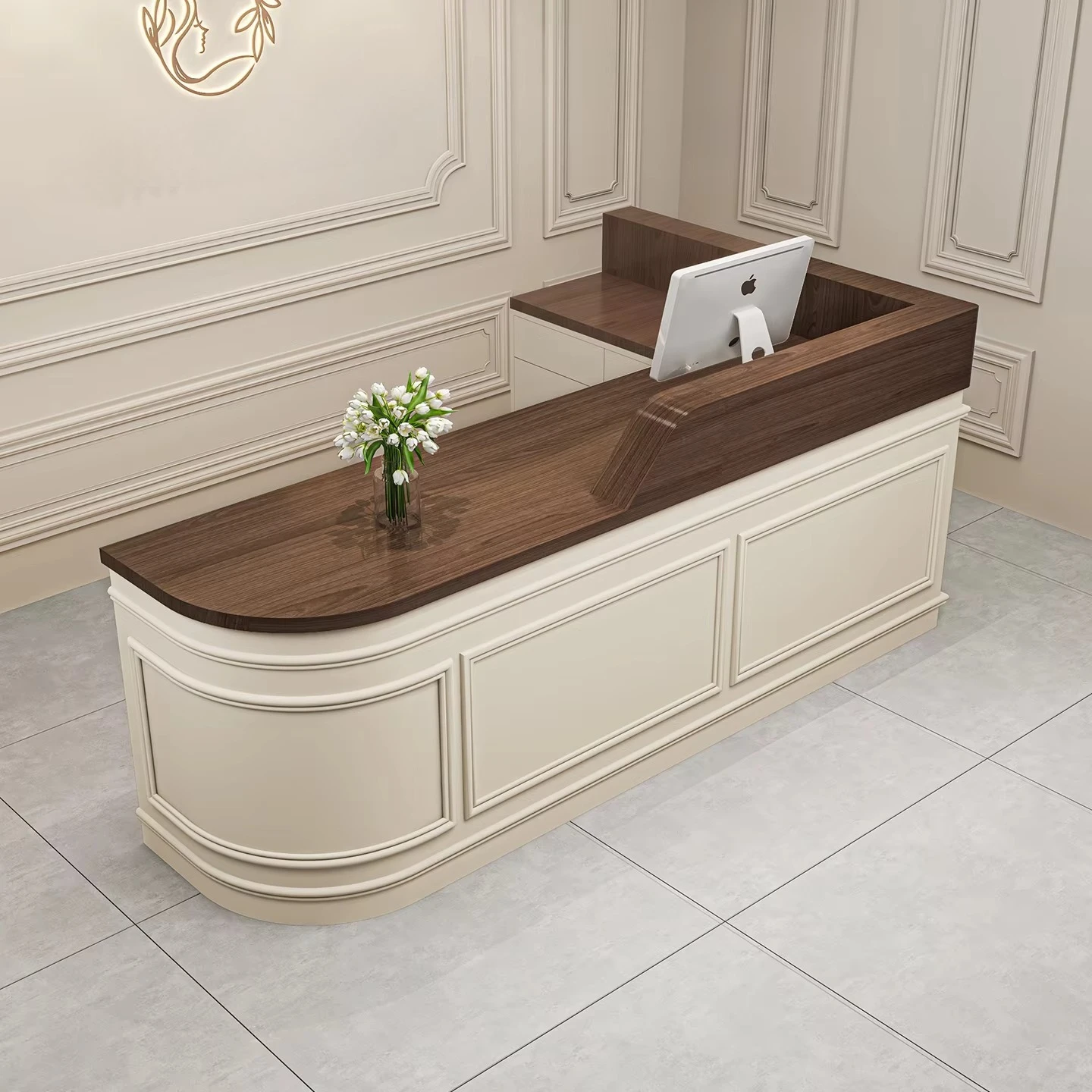 * Modern Reception Desk Front Small Desk Reception Counter Retail for Shop Cashier Counter Salon Reception Desk