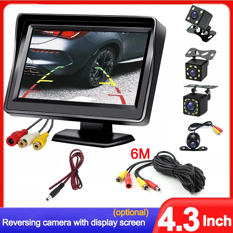 4.3Inch Monitor Screen or Rear View Camera Reversing Camera for Car Parking Parking System Camera for Vehicle Easy Installation
