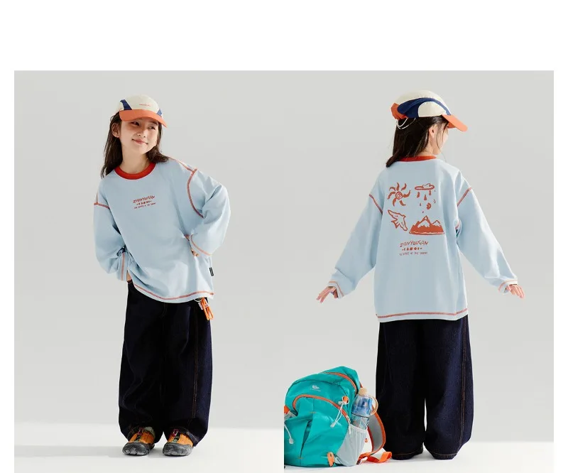 4-14 Jahre Jungen-Jeans UNITIM Herbst Kinder Jungen Trendige Denim-Hose Lose Elastische Taille Junge Teenager Jungen Gerade Hose Junior-Hose – Detail 22