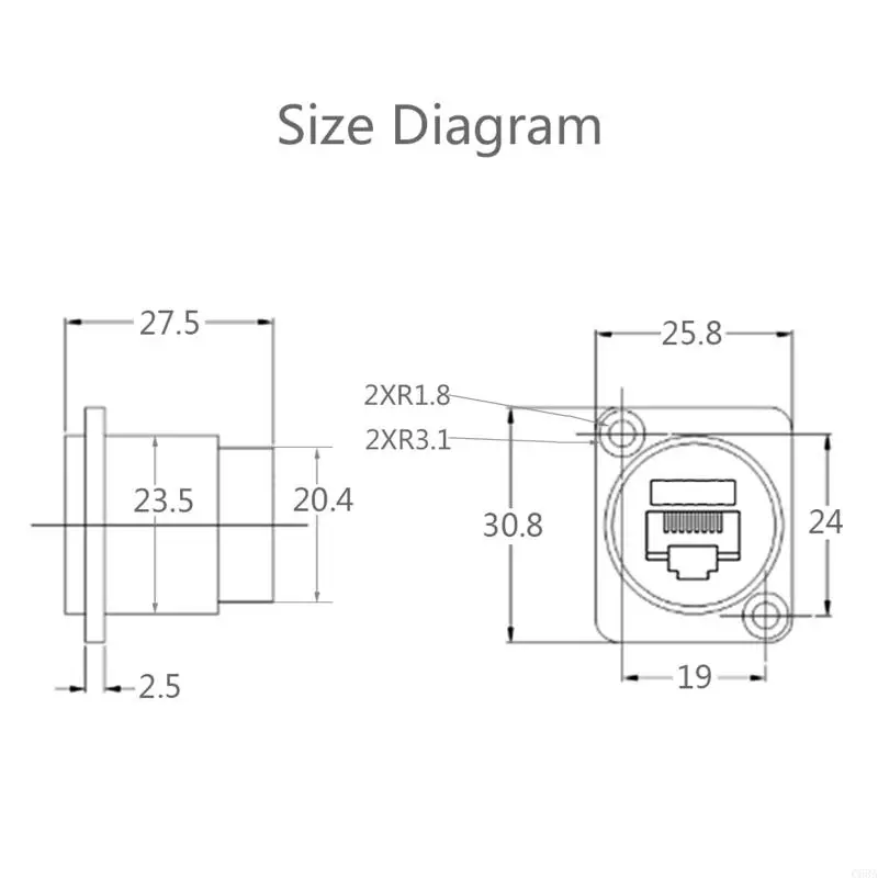 C63A D-Type RJ45 Cat6 Copler Cat6 D Conector montaje panel panel D-CAT6 ETER CON