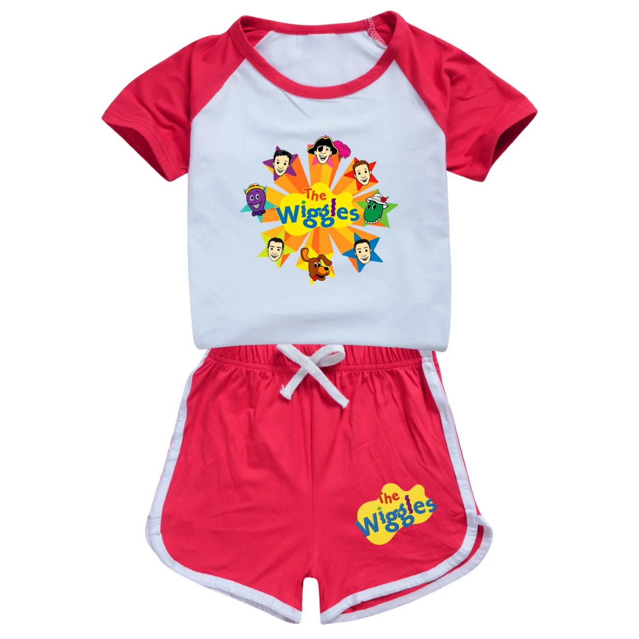 The Wiggles T-Shirt, Sommermode, Kinder-T-Shirt + Sportshorts, 2-teiliges Set, Kinderkleidung, Mädchen- und Jungen-Outfits für Kinder – Detail 2