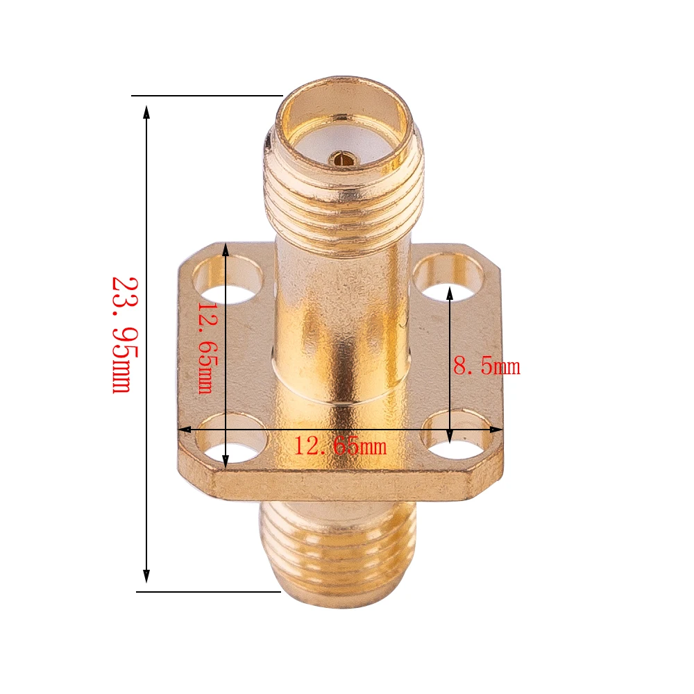 1PCS SMA Female To SMA Connector RF Coaxial 4 Hole Flange Socket Bulkhead Panel Mount Adapter