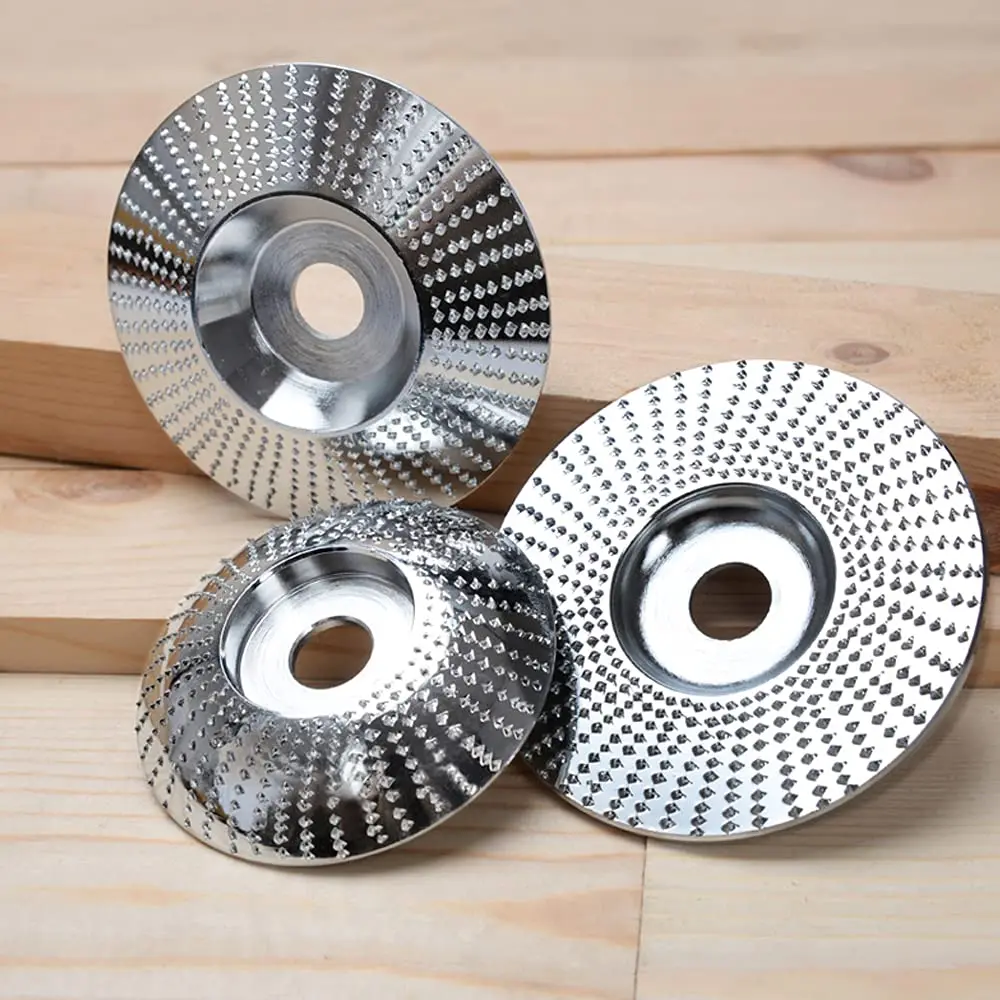 Disco per mola in carburo di tungsteno 3 pezzi 5/8 pollici smerigliatrice disco modellante modellatura piatta disco abrasivo alesaggio levigatura del legno strumento per intaglio