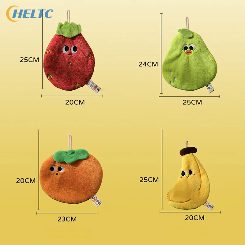 

Полотенце для рук с героями мультфильмов, милые кухонные полотенца с фруктами, впитывающее подвесное полотенце, кухонная ткань для чистки, быстросохнущее полотенце для рук для ванной комнаты