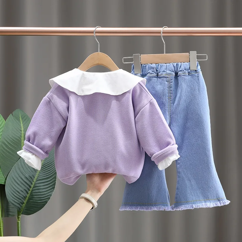 New Spring Autumn Baby Clothes Suit Children Girls Fashion Casual Jacket Shirt Pants 3Pcs/Sets Toddler Costume Kids Tracksuits