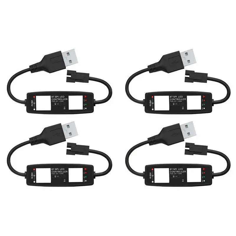 

Контроллер LED-ленты Superior-4X WS2812B с Bluetooth и управлением через приложение, музыкальный контроллер для светодиодных пиксельных лент SK6812 WS2811 WS2812, USB 5В