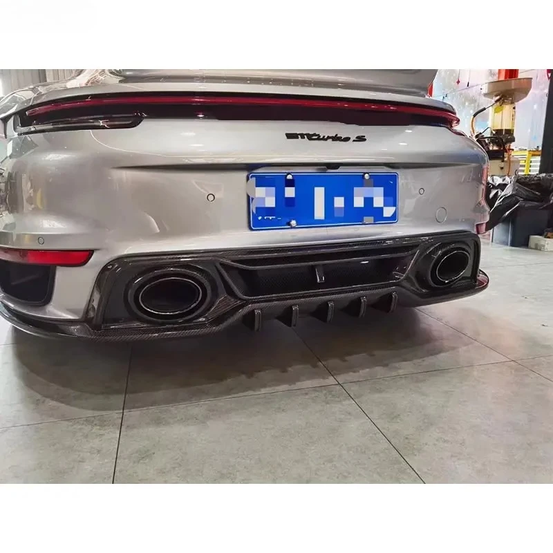 

Для Porsche 911 992 Turbo S сухой карбоновый задний бампер, диффузор, спойлер, боковая крышка вентиляционного отверстия, комплект кузова автомобиля