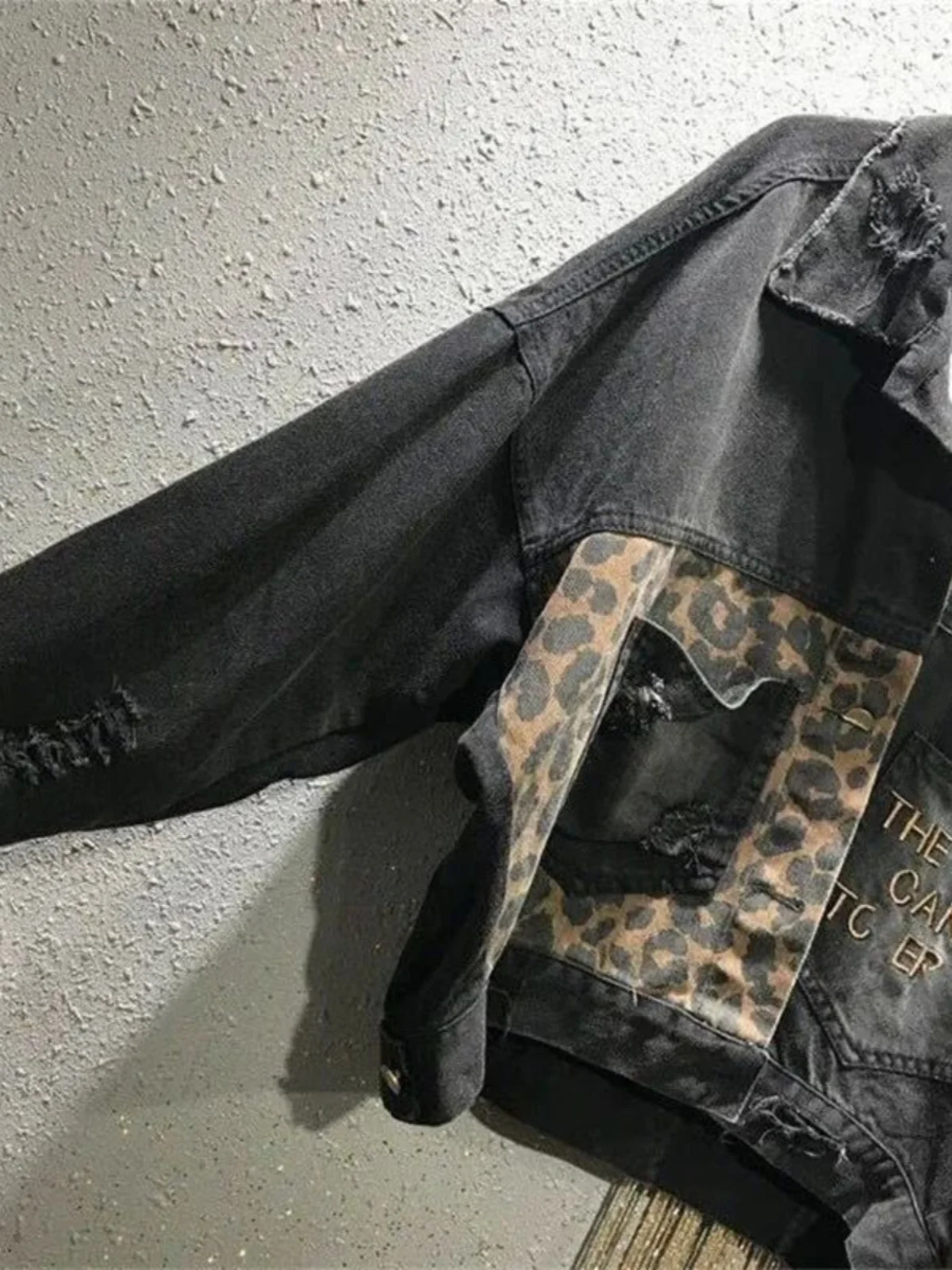 Luipaardprint Patchwork Casual Jaet Vintage Loose Fit Bovenkleding Dames ort Jas Luipaardpatroon Gedetailleerde Relaxte Sle