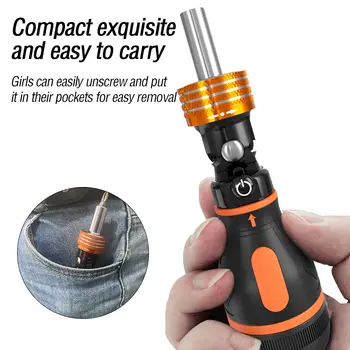 Mini multifunkční ráčnový šroubovák s magnetickou sadou nářadí, neviditelný úložný prostor pro dávkovací hlavici 6 nejlepší prodej sada ráčen s nacvakávacím nářadím - №3