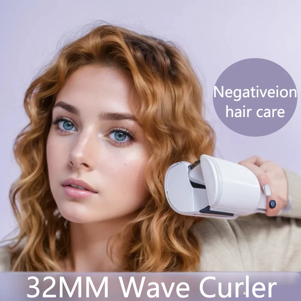 

Deep Wave Hair Curler 32mm Hair Curling Iron 4 Temperature Adjustable Fast Heating Crimping Iron Styler Wand for All Hair Style