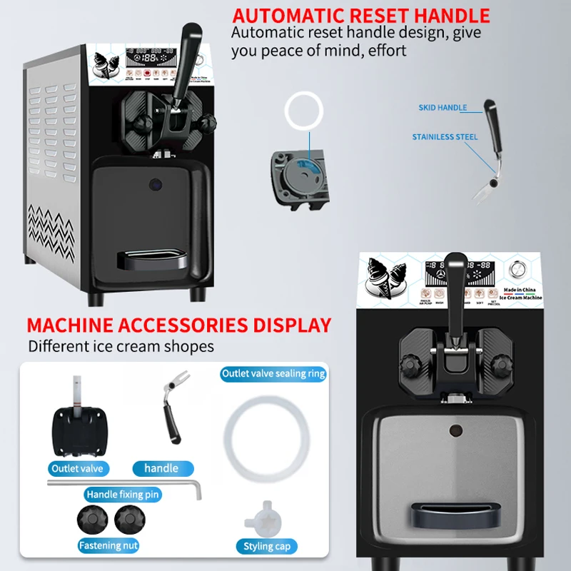 آلة الآيس كريم المنزلية الصغيرة الأوتوماتيكية آلة الآيس كريم المخروطية للأطفال محلية الصنع التجارية لتقوم بها بنفسك آلة لينغ #5