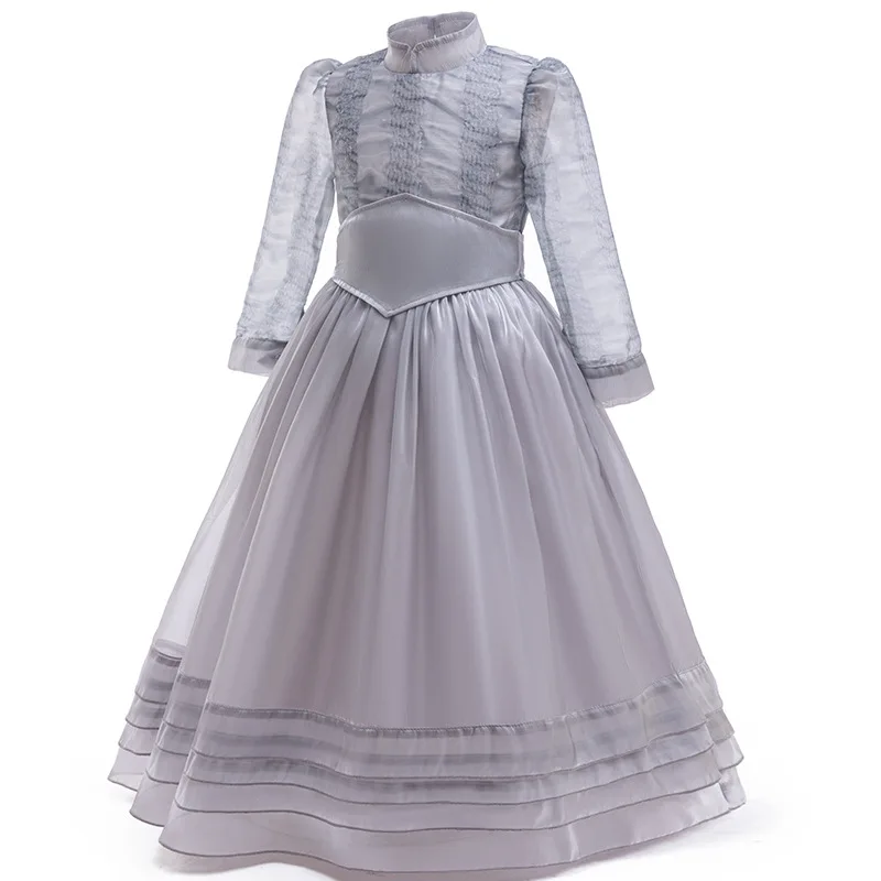 Kid Astrid Deetz Grey Dress Cosplay Costume  For Girl  Halloween Christmas Costumes Party
