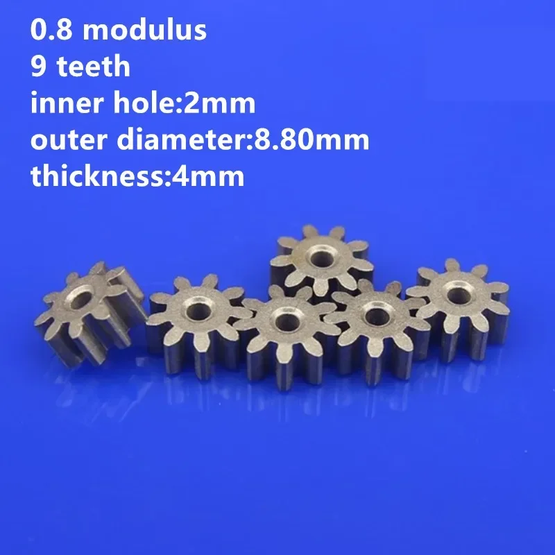 10pcs/lot Iron Gear 9 Teeth Inner Bore 2mm 0.8 Modulus for Model Motor Shaft Gear