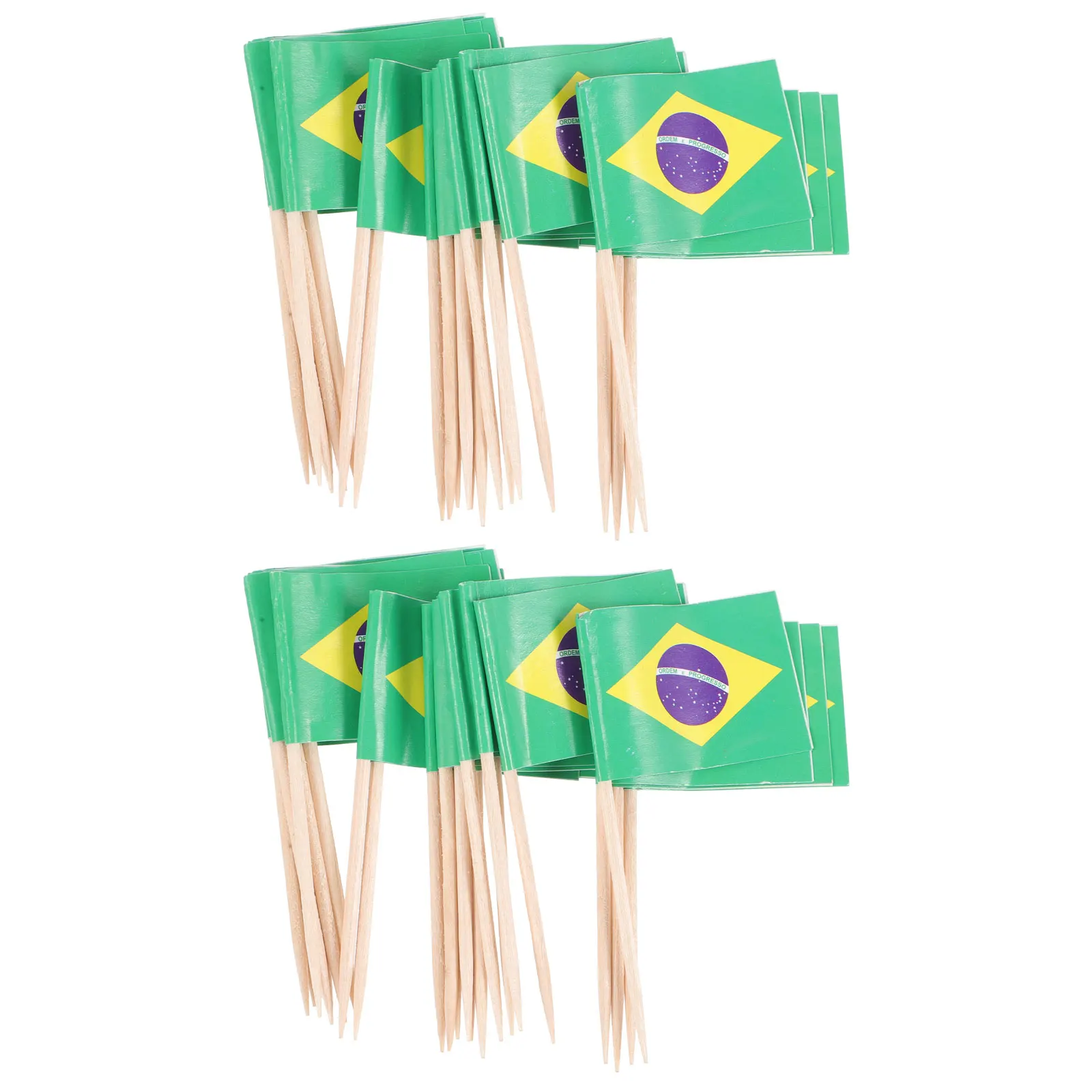 

100 Pcs Flag Cake Toppers Hand Crank Toothpick Decorative Paper Party Supplies Birthday Celebrations Bar Tools