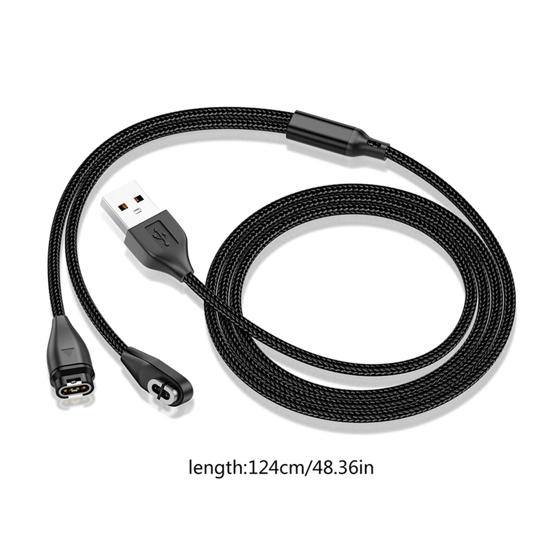 Top-2-In-1 Flexible Cord Cable Charger Cable For Garmin/Shoin AS800/S810/S803 Bone Conduction Headphones Sport Watch