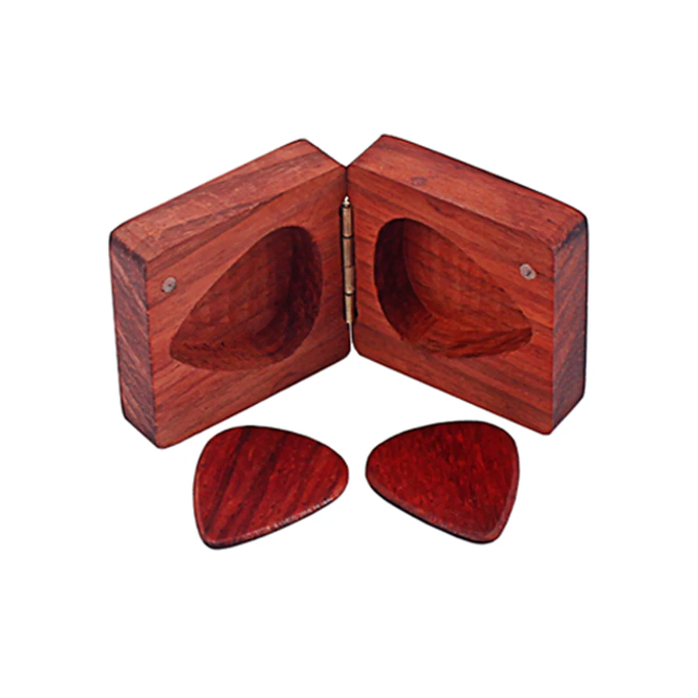 

2pcs Plectrum Storage Case Portable Dustproof Guitar For Standard Picks Dark Red Guitar Accessories