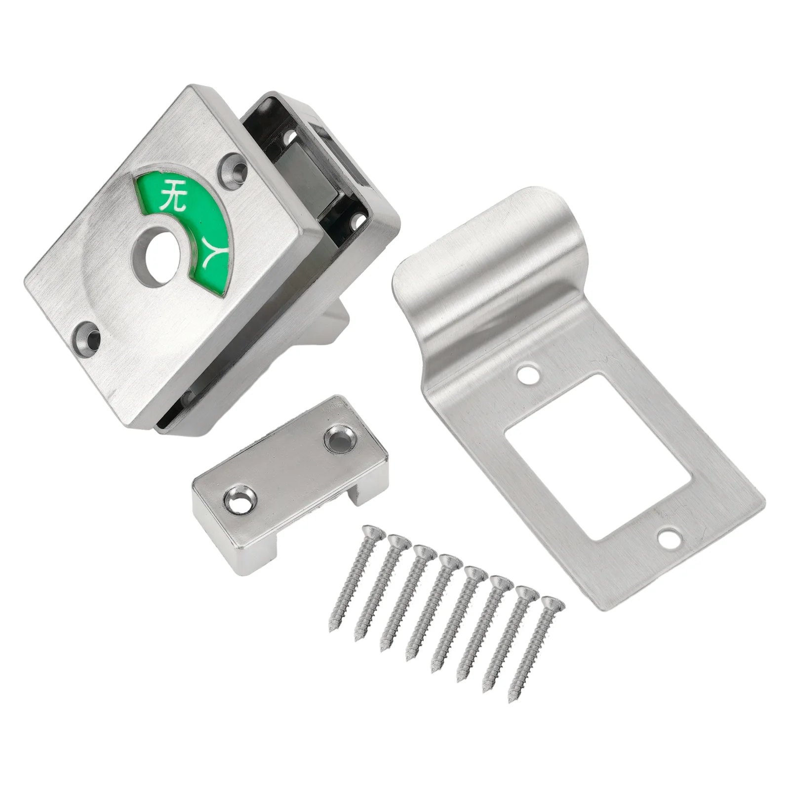 Aluminum Alloy Partition Door Lock Public Toilet Bolt Lock Bathroom With Red Green Indicator Lock Hardware Accessories