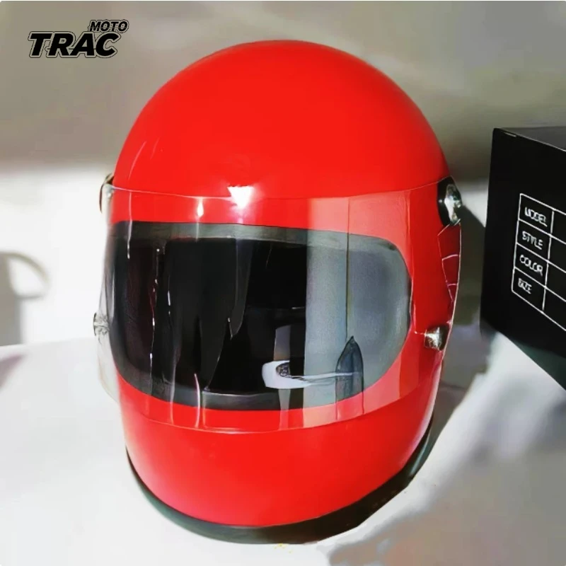 Retro Motobike Full Helmet Electric Bike Samurai Lens Small Helmet DOT Certification Retro FRP Helmet Cascos Para Motos