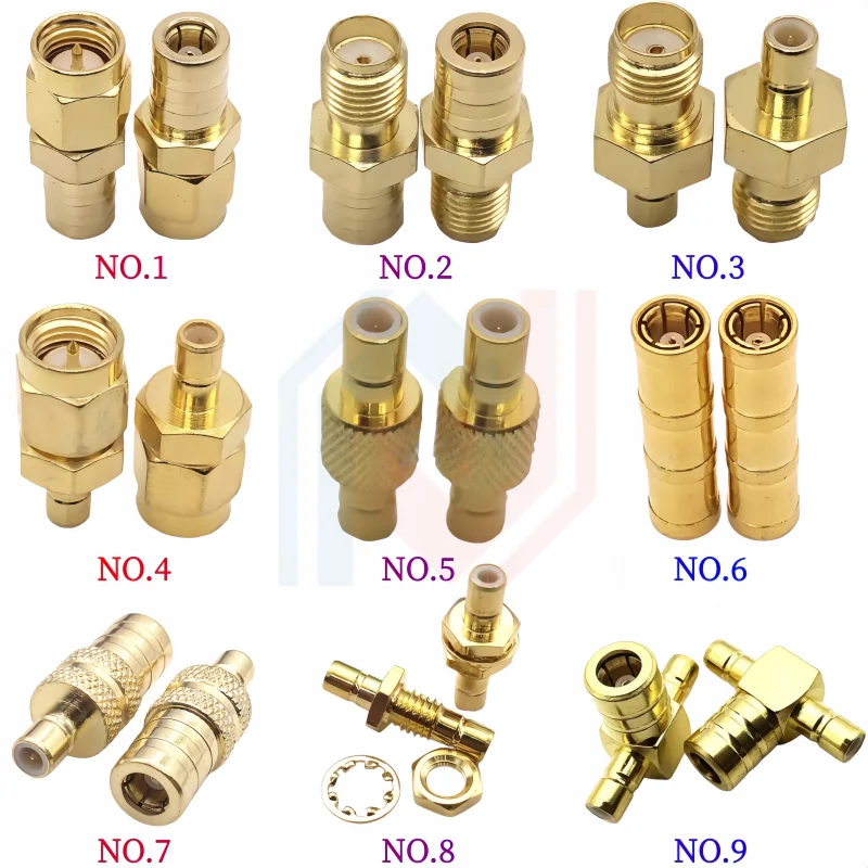 SMA to SMB Connector Antenna Adapter SMB to SMA Male Plug & Female Jack Straight RF Coaxial Connector Brass