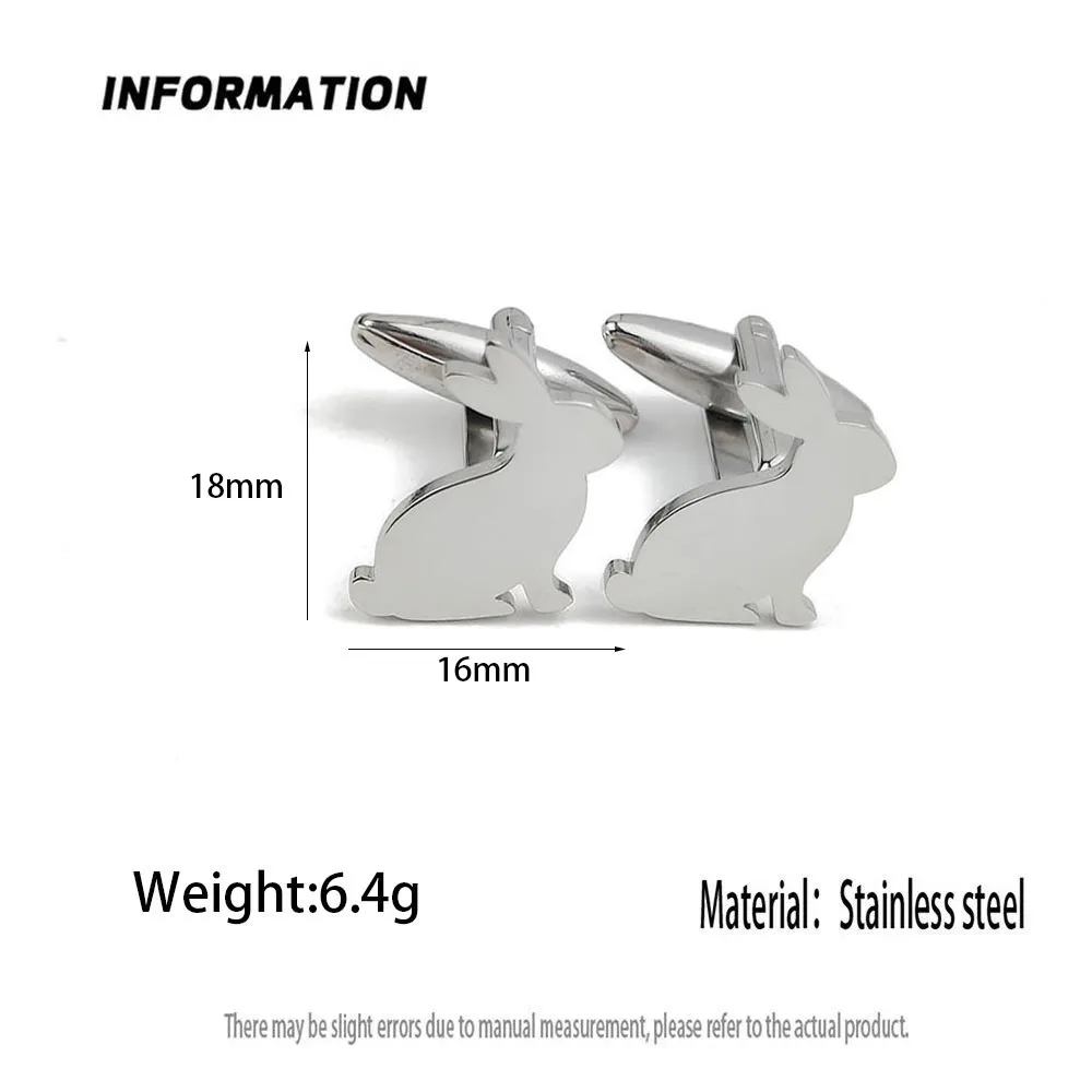Gemelli con stemma di coniglio in acciaio inossidabile placcato oro, regali di Halloween, Ringraziamento, Natale e Capodanno