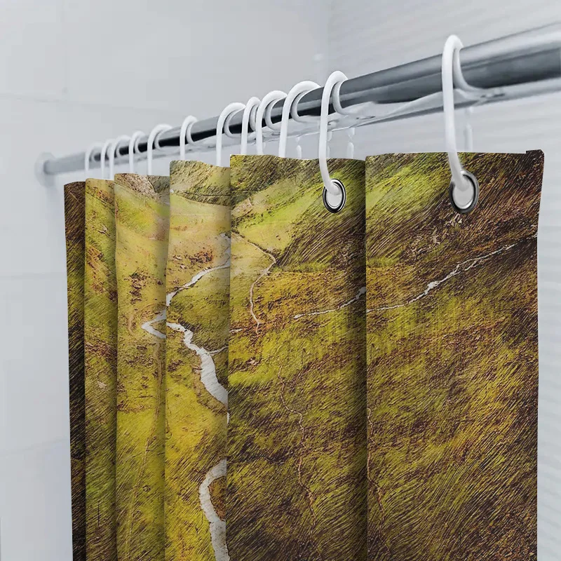 الحمام دش الستار الأزهار خمر الطبيعة النباتية مزرعة ديكور ريفي قابل للغسل مقاوم للماء المنسوجات المنزلية #5