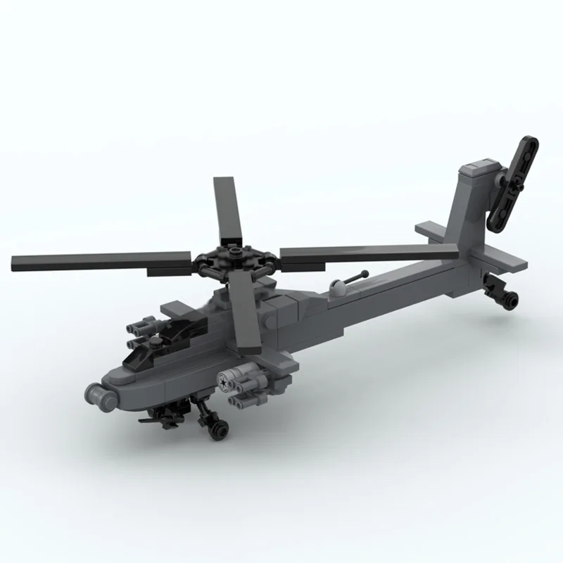 Modèle d'hélicoptère Apache AH-64, briques de construction MOC, équipement de guerre, technologie modulaire, jouets à assembler pour enfants, costume, cadeaux de vacances