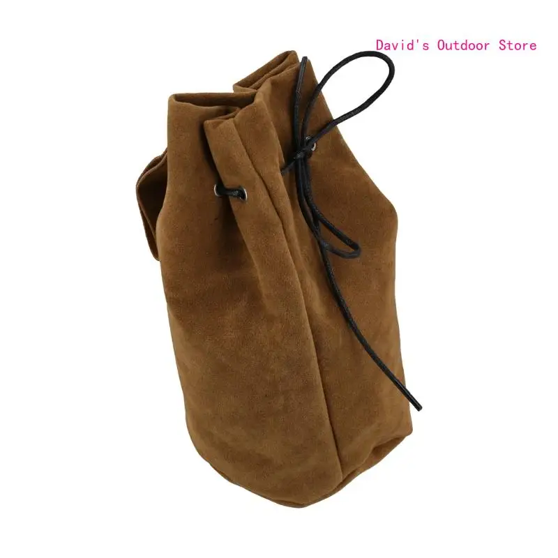 Medieval Suedes Belt Vintage Drawstring Bag Waist Pack Portable Coin Purse Dices Bag Easy to Use X3UA