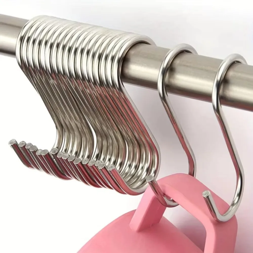 1-20 Stück Edelstahl-S-Haken mit scharfer Spitze, Utensilien-, Fleisch- und Kleiderhaken, Aufhängehaken für Metzgerei, Küche, Backwerkzeuge