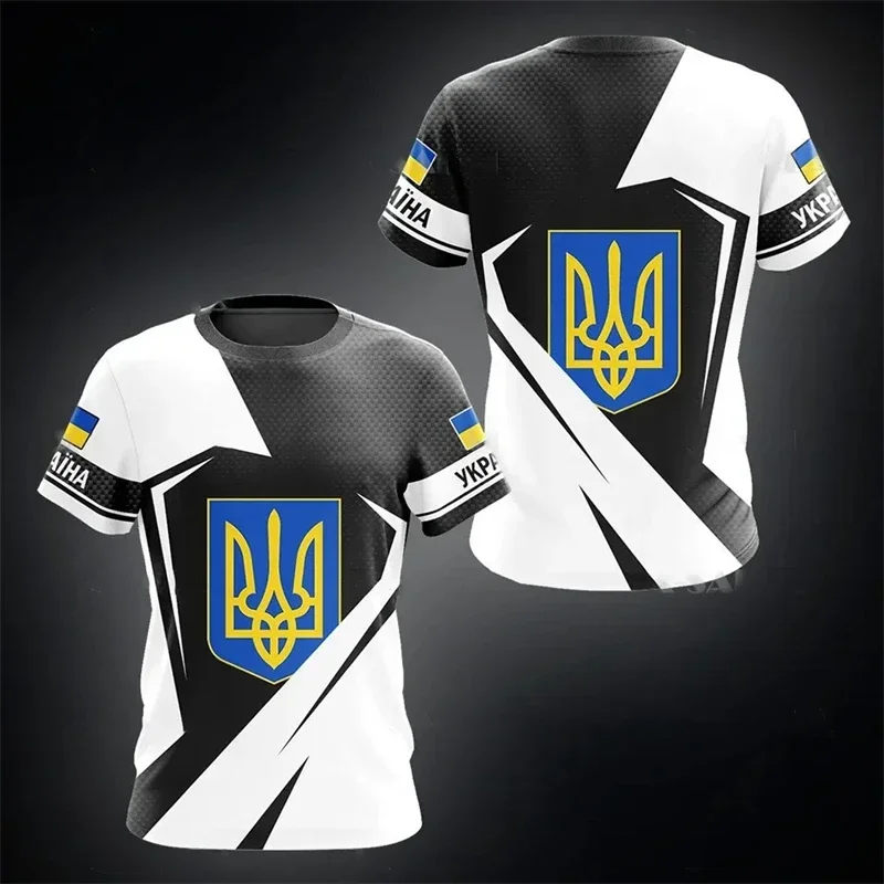 Fashion New Ukrainian Flag Graphic 3D Print T-shirt Ukrainian Emblem Men’s Sports Tops  National Day Gifts Personalized Tee