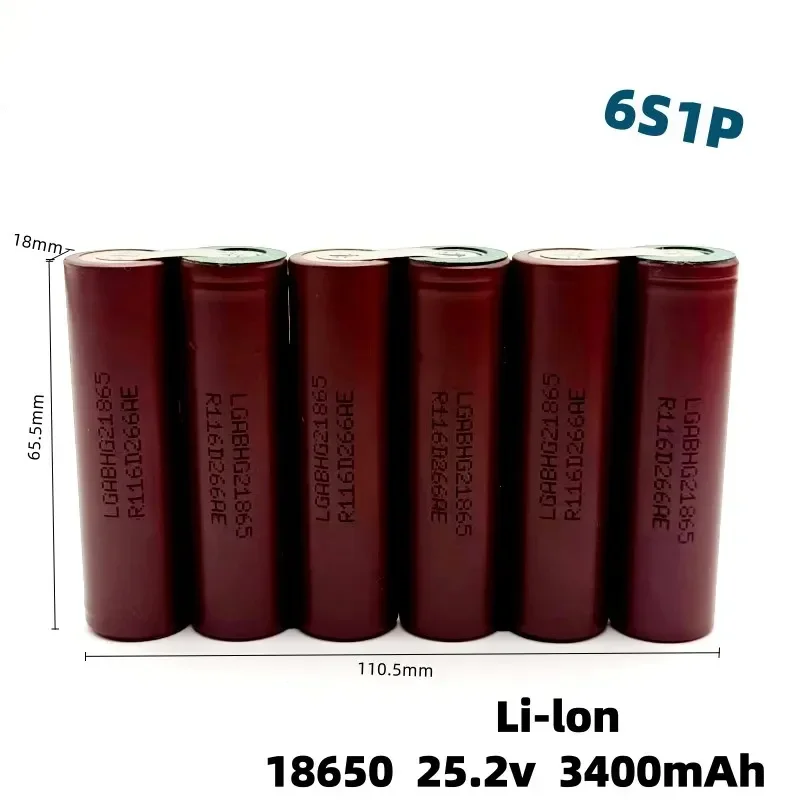 HG2 18650 battery pack3000mAh 6000mAh20amps2S 3S 4S 5S 6S 7.4V 12.6V 14.4V 18V 25.2Vfor Screwdriver Battery Welding Battery Pack