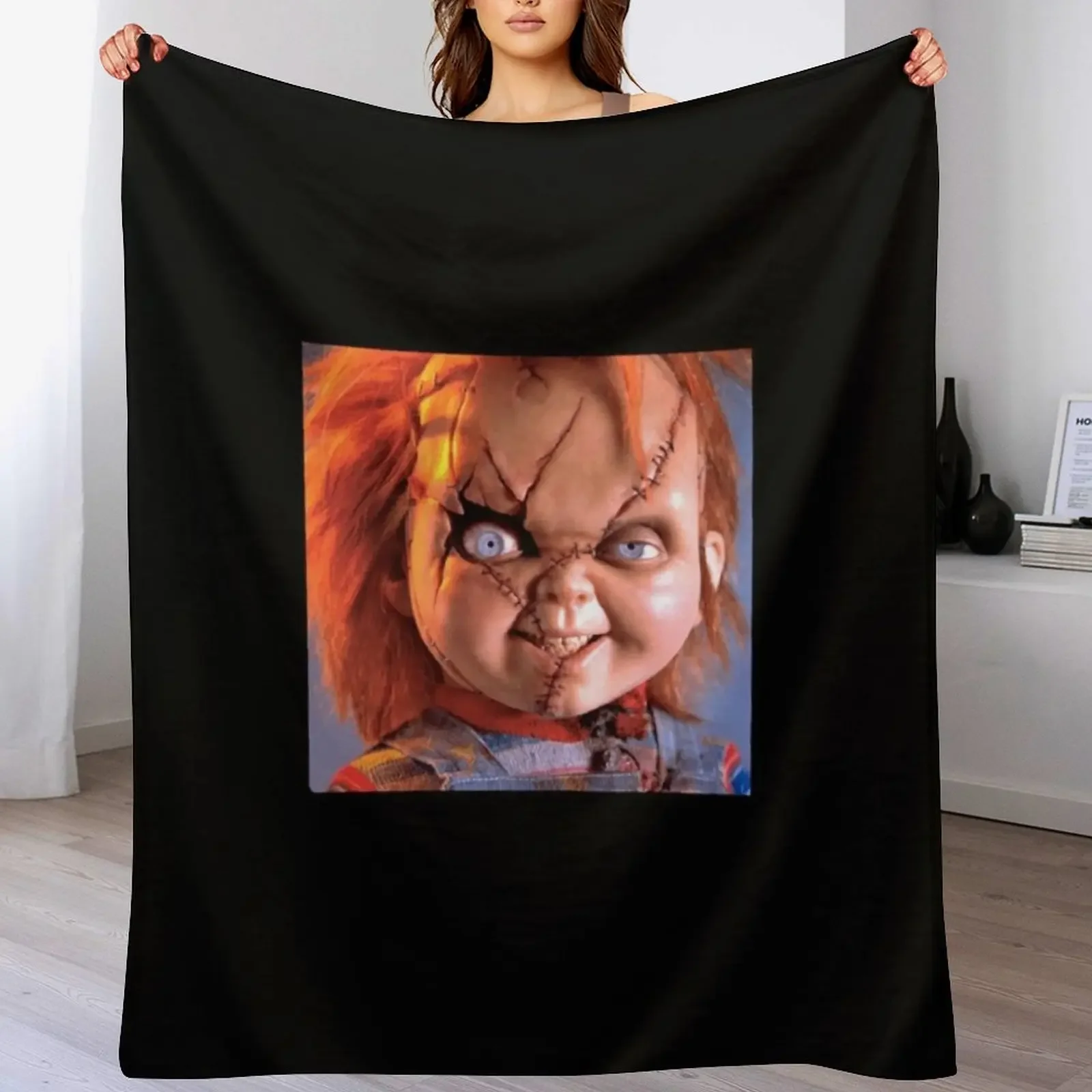 

New Bride Of Chucky- Chucky Close Up Throw Blanket Soft Home Decor Blanket for Couch Bedroom