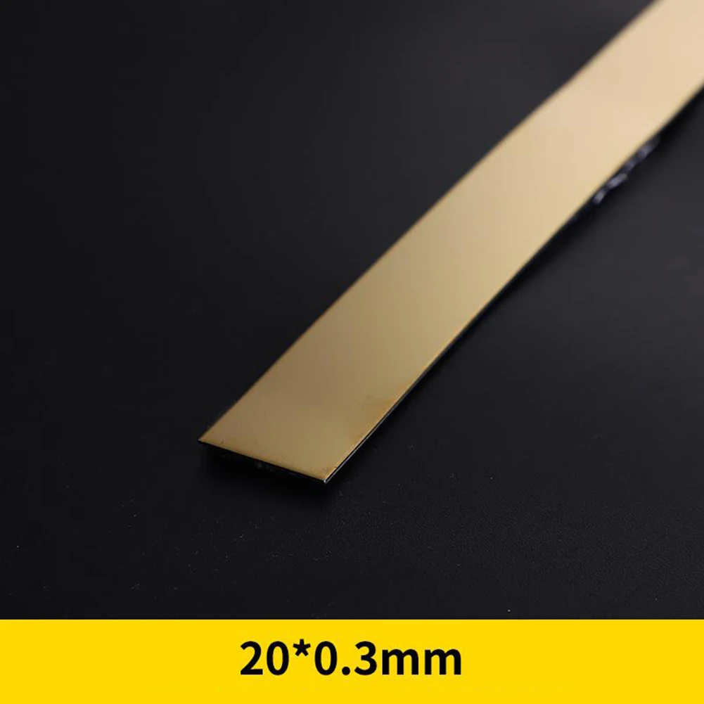 Decor Strip Mirror Moulding Trim Metal Strip Decor Self-adhesive Background Decorative Rose Gold Stainless Steel