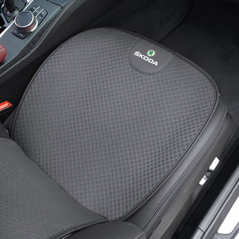 Car Seat Cushion Breathable Ice Silk Protect Mat Accessories For Skoda Karoq Enyaq Fabia Yeti Octavia Rapid Kodiaq Kamiq Superb