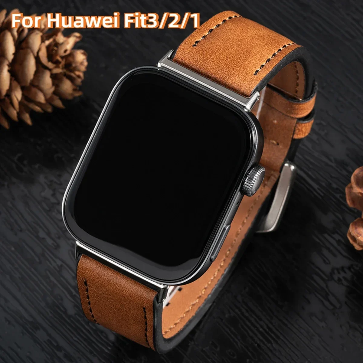 حزام جلدي لساعة Huawei Watch Fit 3 Band Smartwatch بديل سوار معصم رياضي لملحقات Huawei Fit 2/1 Correa