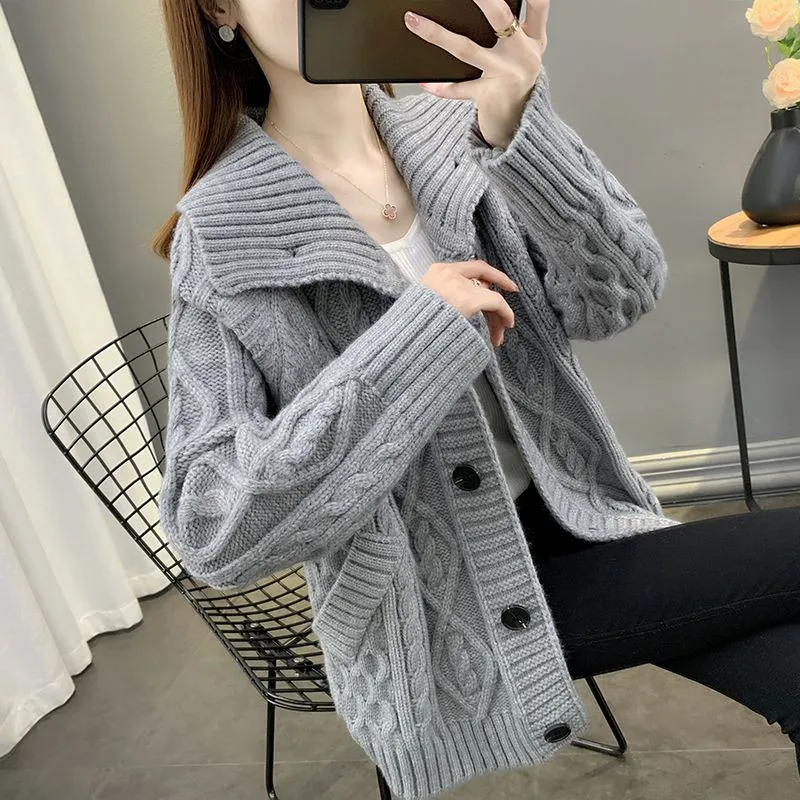 Women's Sweater Coat Cardigan Spring Autumn Clothes 2025 Female eExplosion Bottoming Undershirts Winter Padded Knitwear Jacket