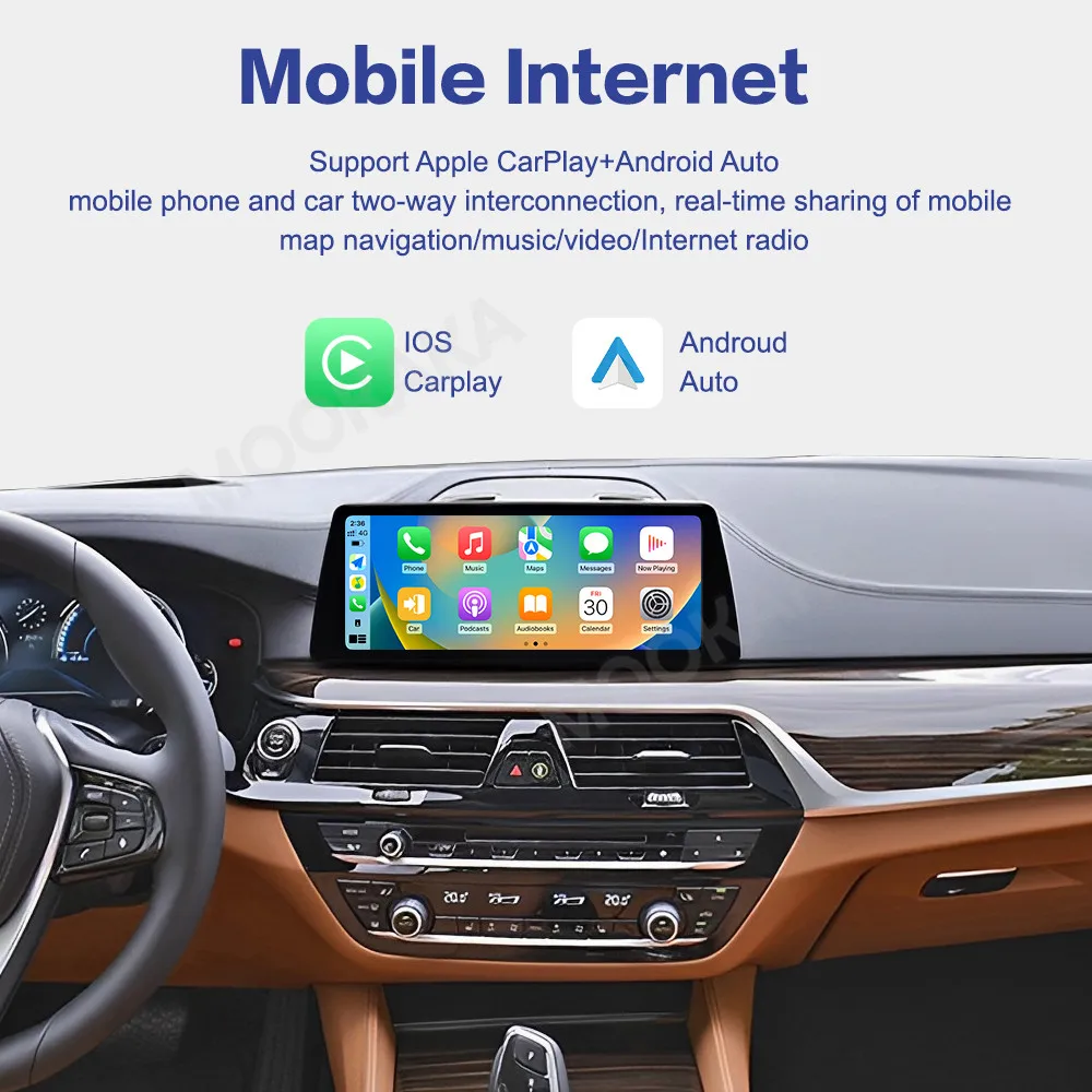 

Система Linux с сенсорным экраном, беспроводной мультимедиа Carplay с Y-образной трубкой для BMW 5 серии G30 G31 G38 2018-2023 Android auto