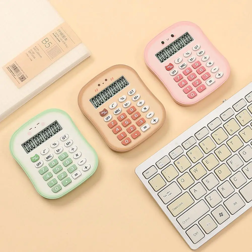 Cute Calculator Ergonomic Calculator Colorful Battery Powered Calculator with Lcd Display Big Buttons 12 Digit Portable for Easy