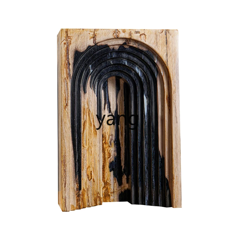 Lcx simple modern light luxury wood fossil decoration space-time tunnel silicized wood creative ornament
