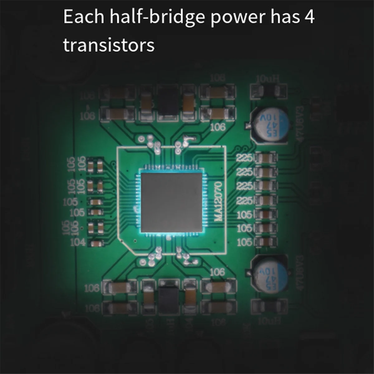 

【Доставка в пределах】 2x80 Вт MA12070 цифровой аудиоусилитель мощности динамики Hi-Fi стерео усилитель класса D Aux DC15-19V черный