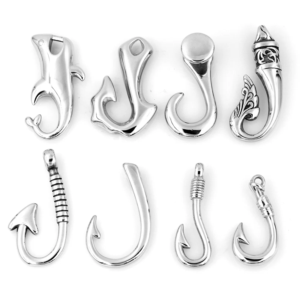 2 pçs ganchos de aço inoxidável pingente pulseira fecho fishhook jóias fazendo achados encantos diy suprimentos acessórios conectores