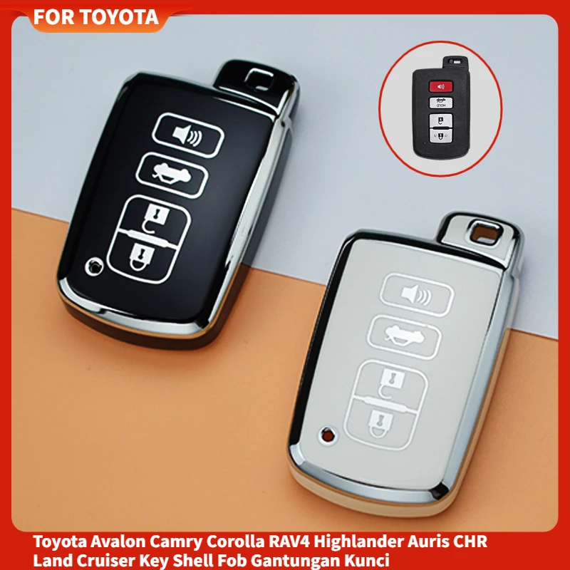 Nowy pokrowiec na kluczyk zdalnego sterowania TPU do Toyoty Corolla Camry RAV4 Highlander Auris CHR Avalon Land Cruiser Chroniona torba na pilota