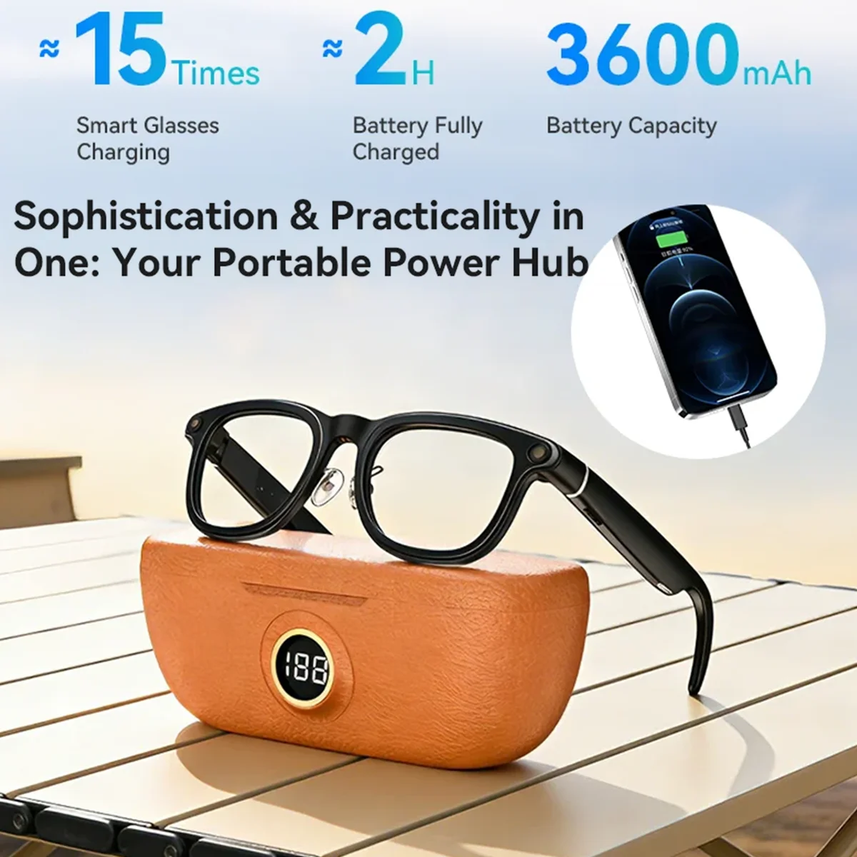 2026 NEW Smart AI Glasses Camera 1080P Video Recording ChatGPT 3600mAh Charging Case Real-time Translation Music Sunglasses