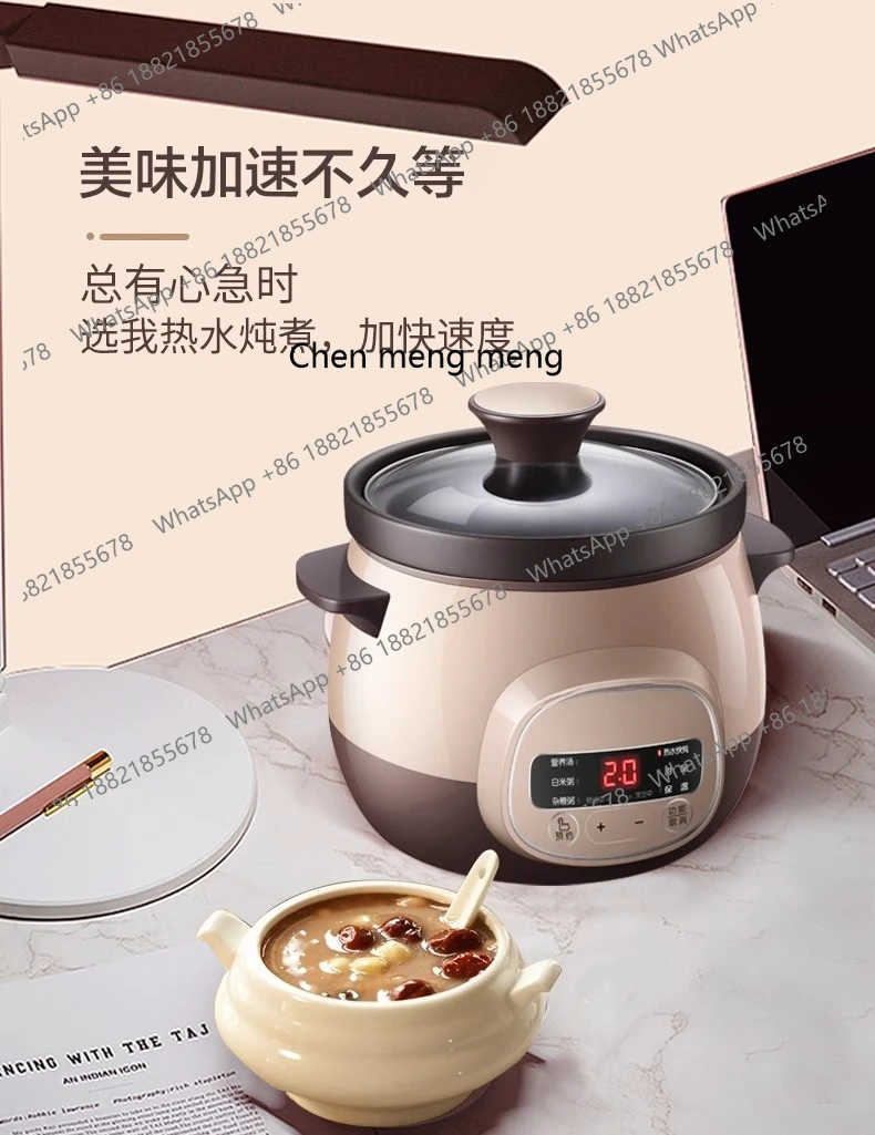 Elektrische stoofpot Huishoudelijke soeppan Koken pap Kleine stoofpot Automatische keramische gezondheidszorg 1-2 personen