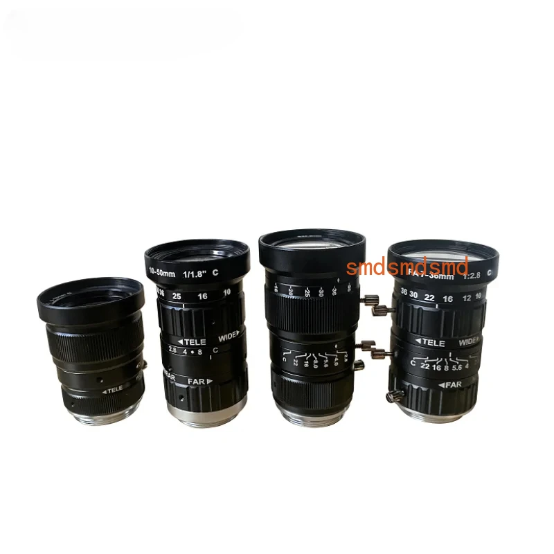 

6-10MP 1/1.8” F2.0-F2.8 Low distortion C-Mount Vari-focal Lens 5-12mm 7-36mm 10-50mm 10-55mm