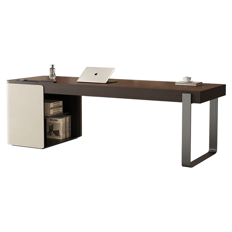 

FG52*Italian minimalist solid wood study computer desk modern minimalist light luxury high-end boss desk