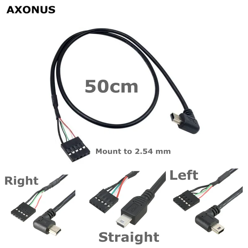 0.5 متر USB صغير الذكور والإناث لوحة مقابس جبل إلى 2.54 مللي متر تباعد 5 دبوس أنثى USB قذيفة PCB اللوحة الأم دوبونت كابل