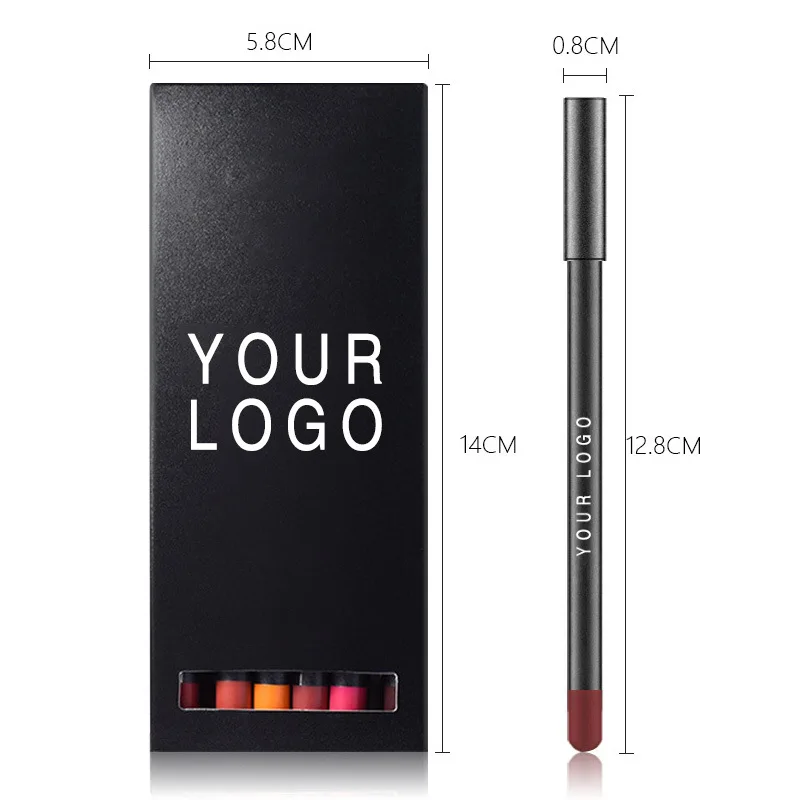 12Pcs/Set Waterproof Lip Pencil Set Matte Lip Liner Long Lasting Makeup Pens Easy to Wear Private Label Makeup Vendor